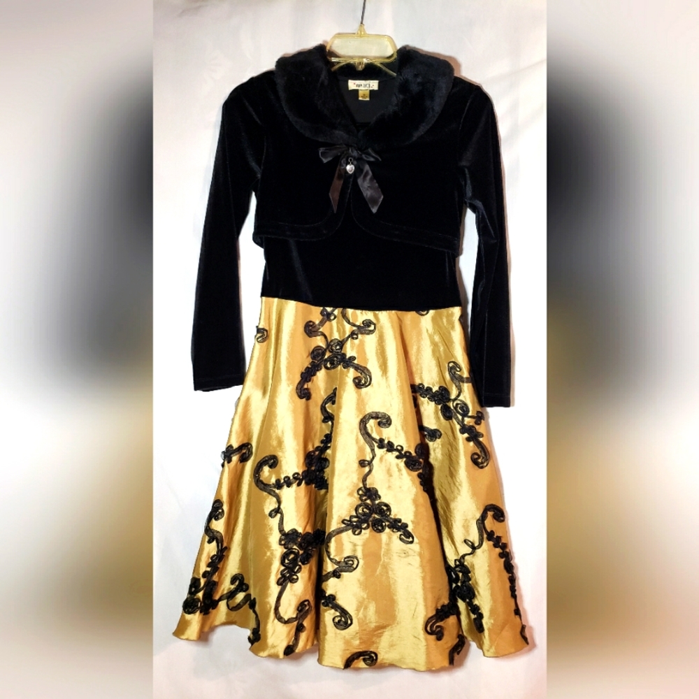 Girls size 12 velvet & taffeta holiday dress
